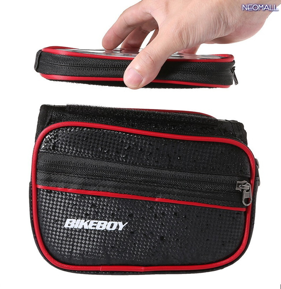 本日の目玉☆ トップチューブバッグ ブルー スマホ ケース タッチパネル ポーチ 5.7インチ フロント バック 自転車 パーツ 【apa-377】