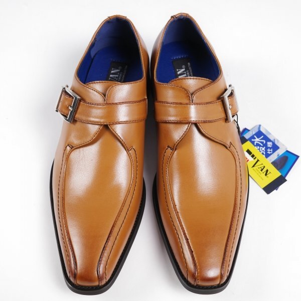  новый товар 1 иен ~*VAN SHOES Van обувь мужской телячья кожа кожа monk туфли с ремешками 25.0cm 3E бизнес обувь *7835*
