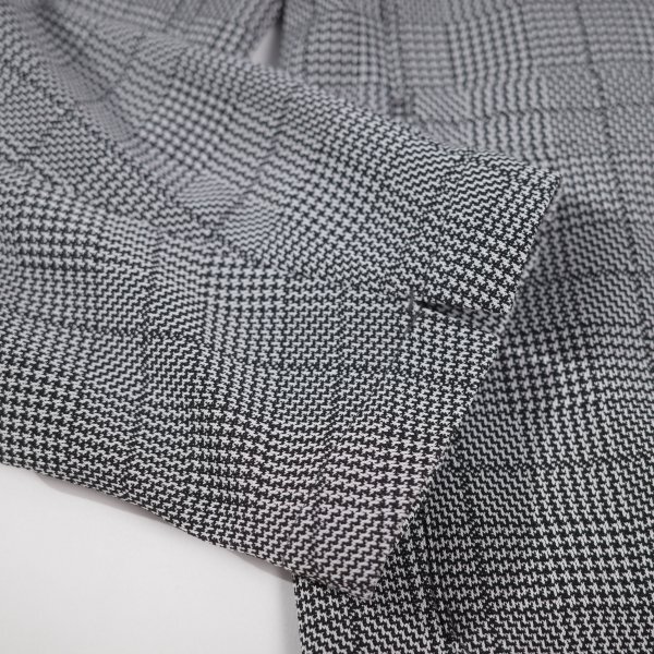 新品1円～★老舗スーツメーカ 春夏 ストレッチスーツ M 機(jī)能性スーツ 織柄 チェック ノータック セットアップ カジュアル 清涼◆7843◆