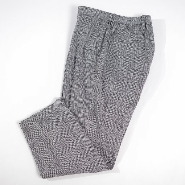 新品1円～★老舗スーツメーカ 春夏 ストレッチスーツ M 機(jī)能性スーツ 織柄 チェック ノータック セットアップ カジュアル 清涼◆7843◆