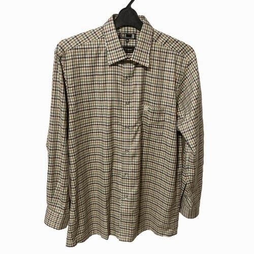 送料込み■ダックス／DAKS ■狀態(tài)良好 SOPERSOFT SSP 形態(tài)安定 コットン素材 ハウスチェック柄 シャツ メンズ Lサイズ 長袖