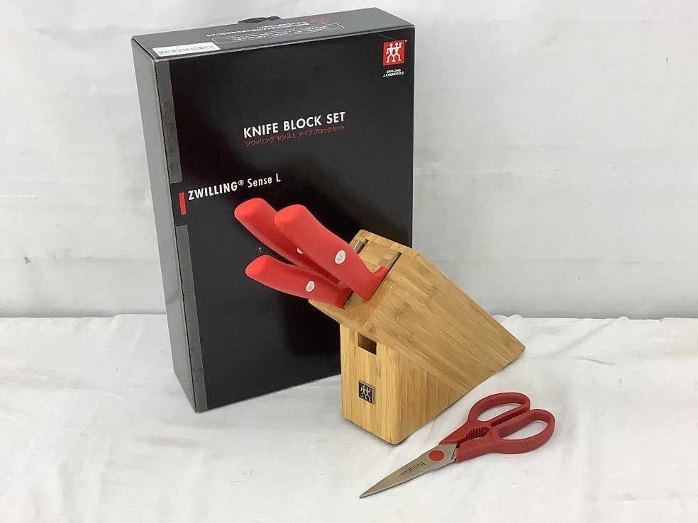 ZWILLING J.A.HENCKELS чувство L нож блок комплект / красный ACB не использовался товар 