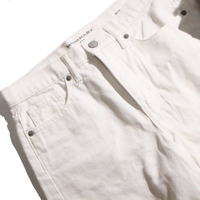 美品 バナナリパブリック Banana Republic 春 夏 ホワイトデニムパンツ 26/2 ホワイト 白 コットン パンツ 定番 100% organic cotton