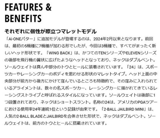 ★値下げ★《2025年継続》オデッセイ エーアイ ワン ウイングバック パター ダブルベント Ai-ONE（33インチ） _画像2