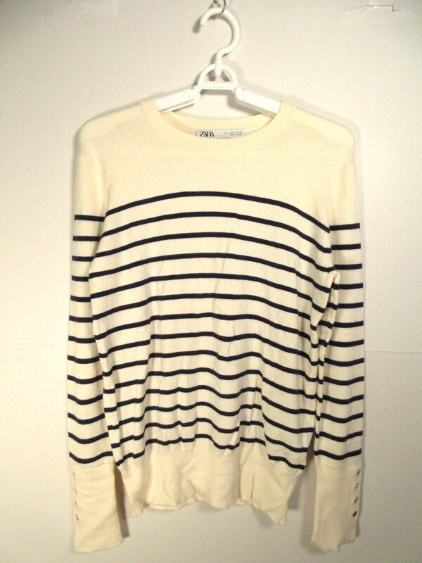 ザラ レディース ボーダーセーター サイズL ZARA ボーダートップス MM1287_画像1