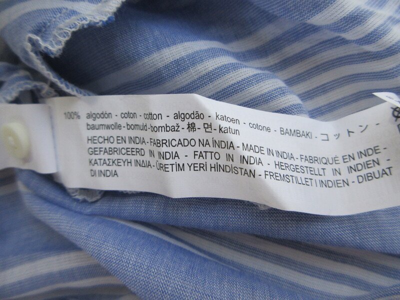 ザラ 新品タグ付き★未使用 シャツワンピース サイズS 水色 ZARA BASIC ストライプ柄ワンピース MM1130_画像4