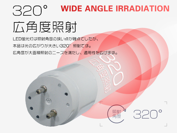 6本セット LED蛍光燈 20W型 直管 SMD 58cm 晝光色or3色選択 LEDライト 1年保証付 グロー式工事不要 320°広配光 送料無料 PCS
