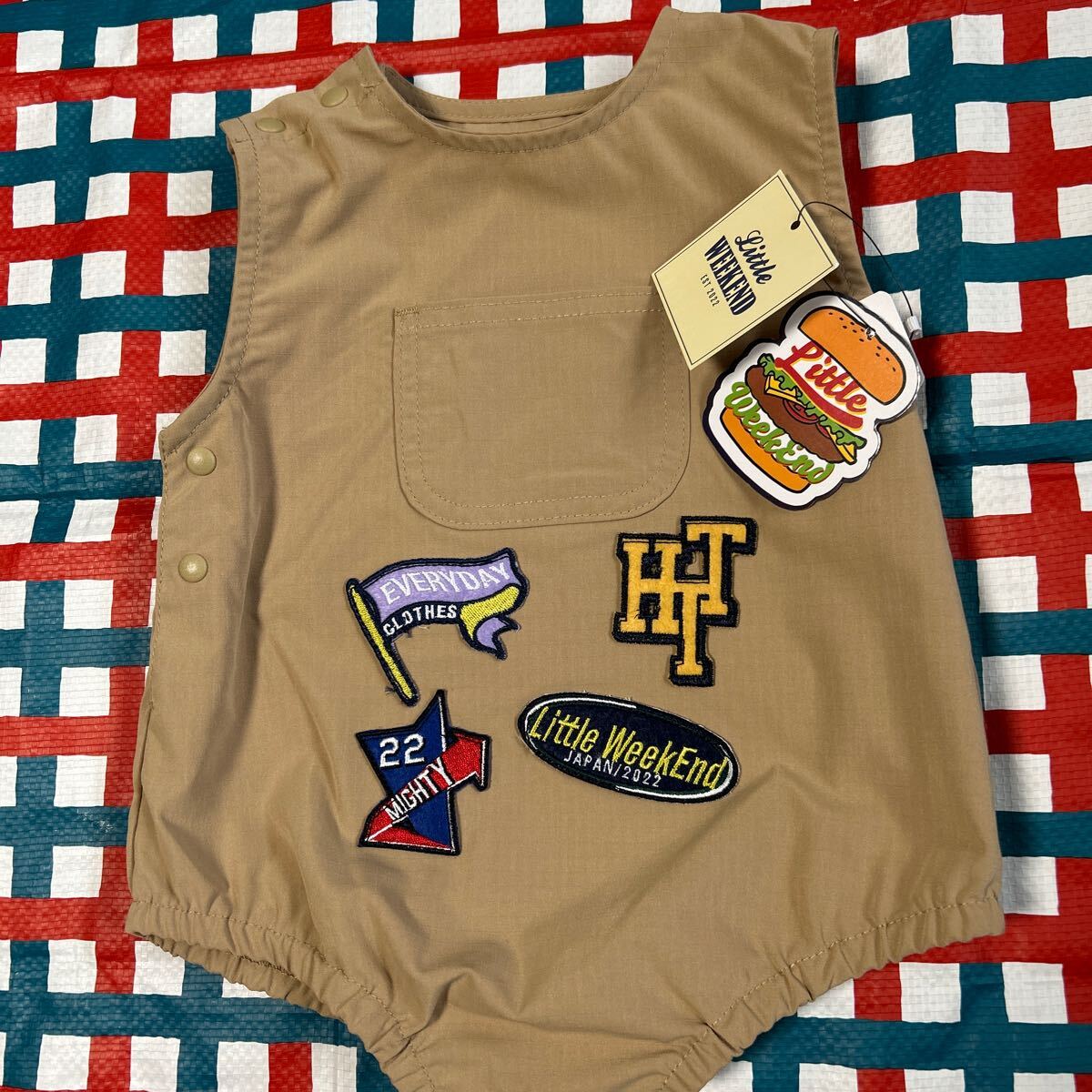 60〜70 刺繍ワッペン　ロンパース　ベビー_画像1