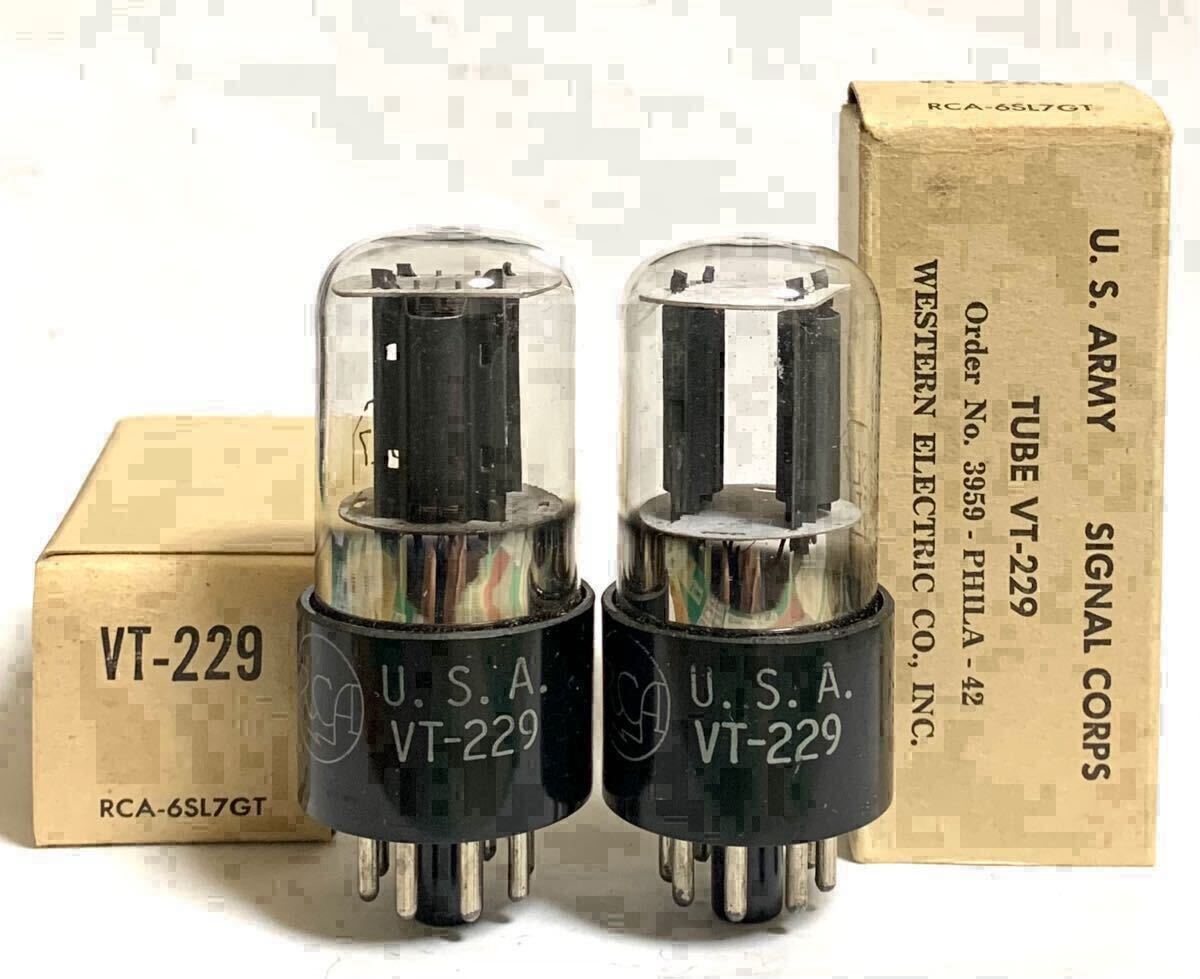 VT-229/RCA 50年代の米軍仕様、ウェスタン依頼でRCA制　2本セット　チェック済み