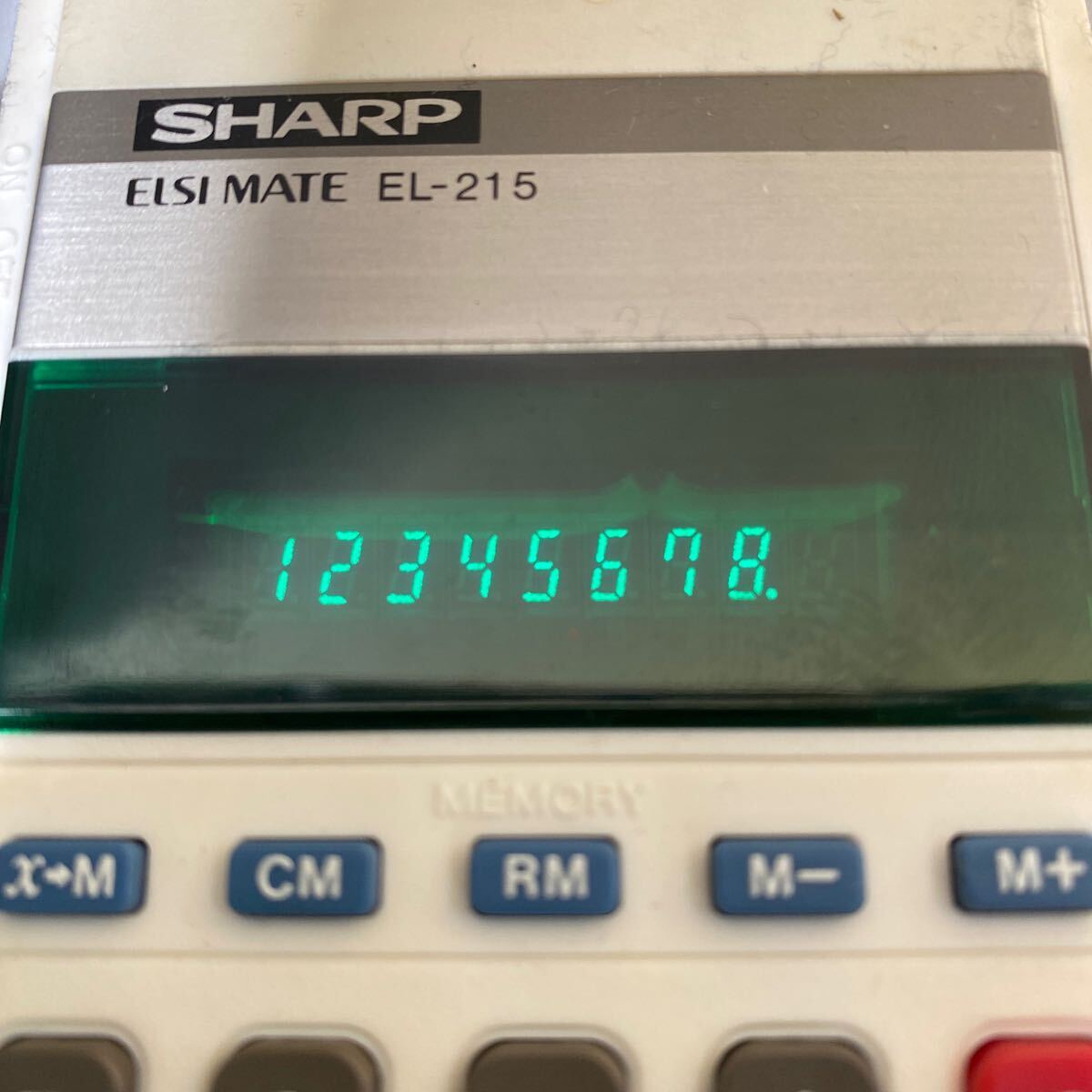 SHARP 昭和レトロ 電卓 シャープ 計算機 當時物 レトロ ビンテージ EISI MATE EL-215 動作品 本體とソフトケース 箱3點 箱痛み 