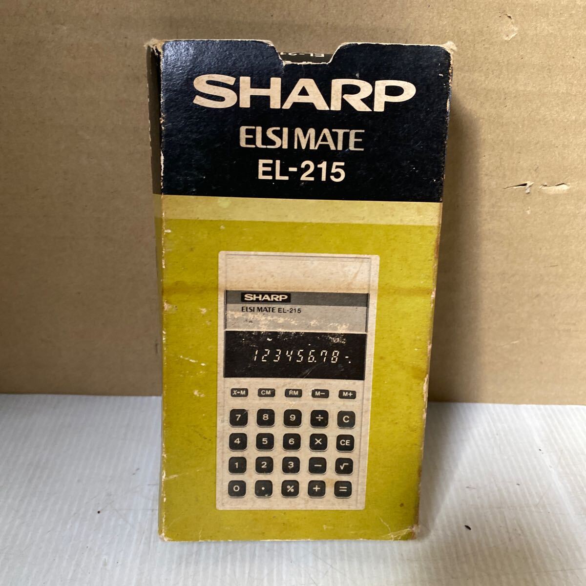 SHARP 昭和レトロ 電卓 シャープ 計算機 當時物 レトロ ビンテージ EISI MATE EL-215 動作品 本體とソフトケース 箱3點 箱痛み 