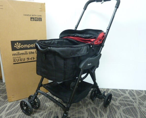 ｒB展示品 コンビ combi ペット　カート コムペット ミリミリライト Compet milimili lite α EG Long D レッド リード兼用首輪おまけ付　