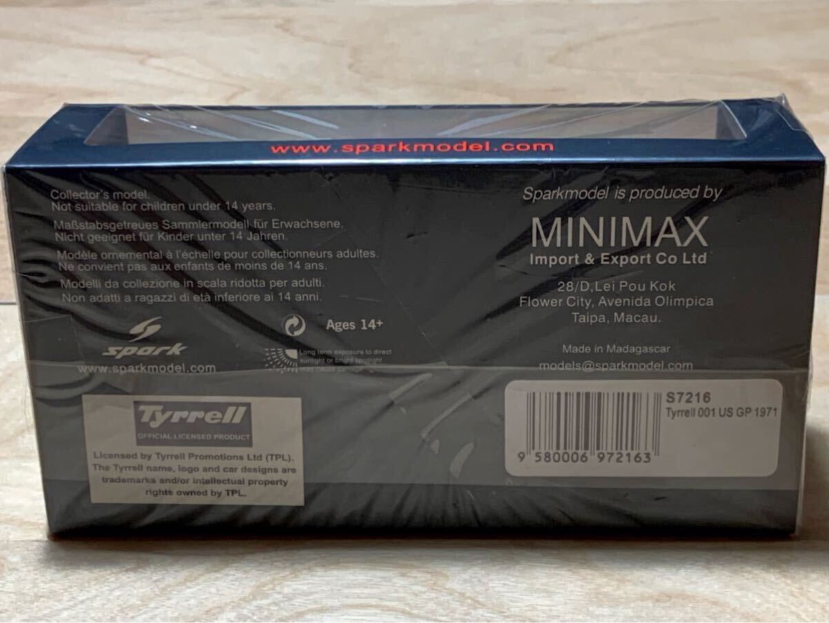 [ новый товар : нераспечатанный ] Spark 1/43 Elf * команда *tireru001 Ford No.10 1971 год America GP / Peter *rebson[S7216]