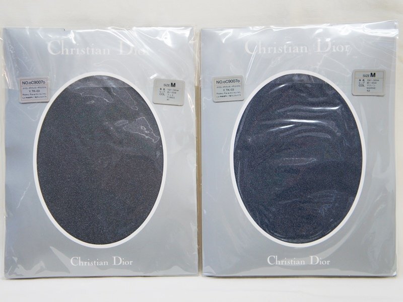 未使用【Christian Dior ディオール】色違いタイツ2點セット サイズM ヒップ85-93cm 身長150-160cm カネボウ ストッキング フュメ マリーン
