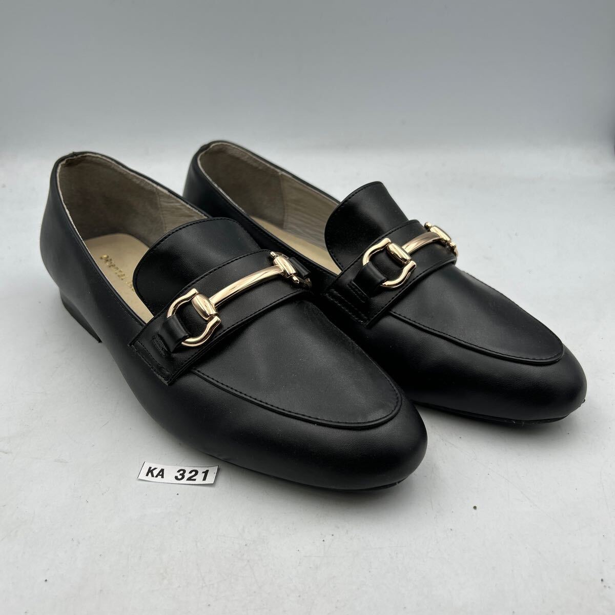 KA321 ORiental TRaffic オリエンタルトラッフィック レディース ビットローファー 37 約 23.5cm ブラック 合皮_画像2