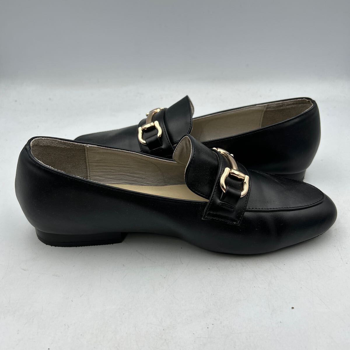 KA321 ORiental TRaffic オリエンタルトラッフィック レディース ビットローファー 37 約 23.5cm ブラック 合皮_画像3