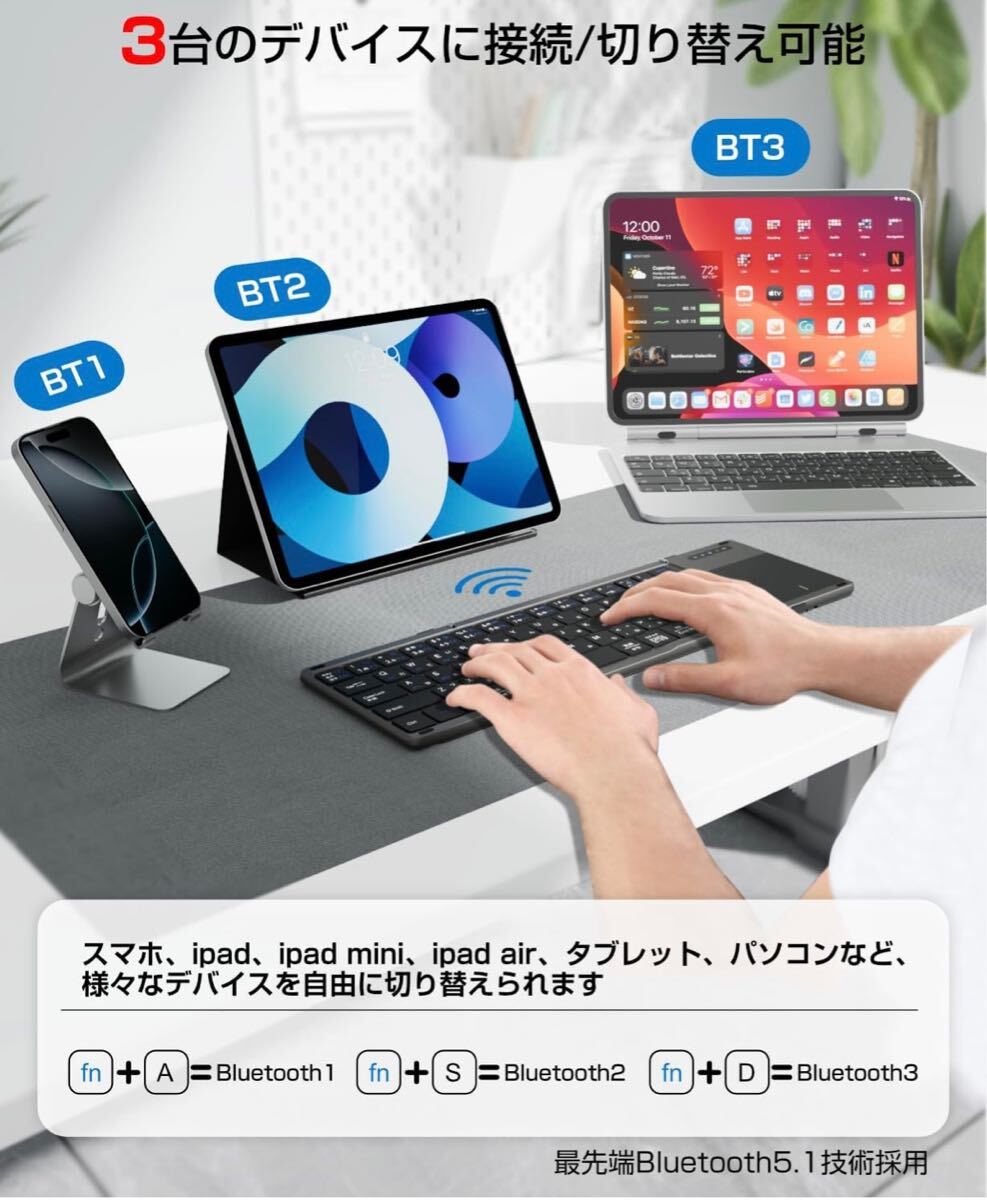 【最新型】EWIN 折りたたみ キーボード bluetooth ワイヤレス