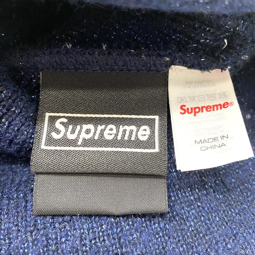 【中古】Supreme×New Era 23SS Metallic Arc Beanie ネイビー ニット帽 ビーニー シュプリーム×ニューエラ[240017704270]