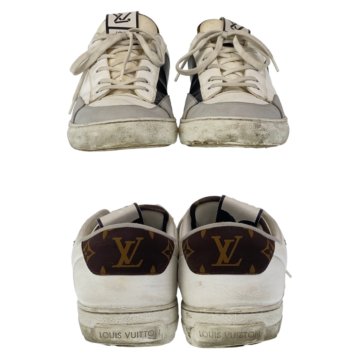 LOUIS VUITTON ルイヴィトン チャーリーライン 29.5cm ホワイト 白 マルチカラー レザー スニーカー ローカット LVロゴ メンズ 503642
