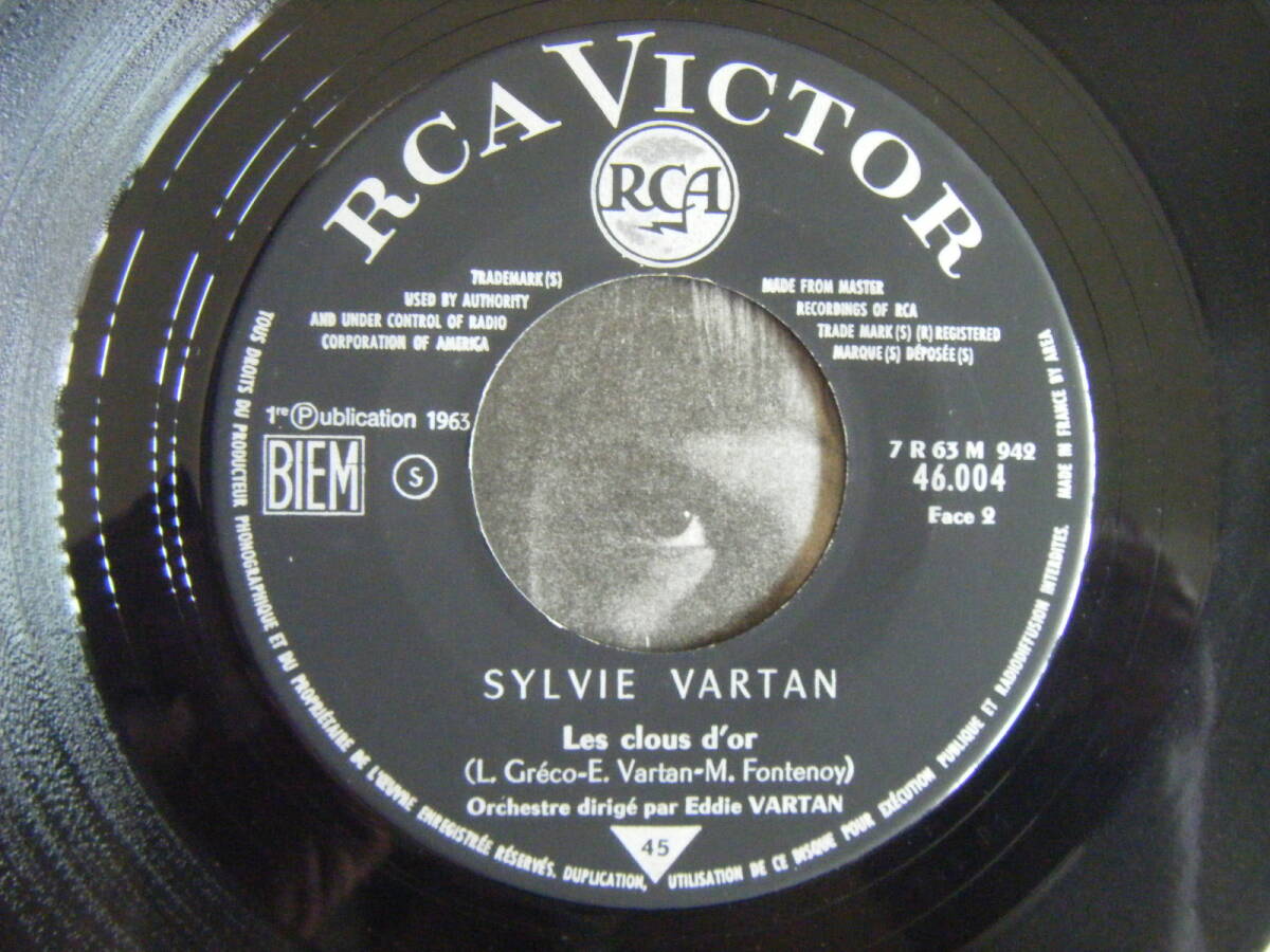 ★[仏orig7] 極美！Sylvie Vartan/RCA 46.004(1963)/Ne T'en Va Pas + Les Clous D'or/戀の涙/シルヴィ?バルタン