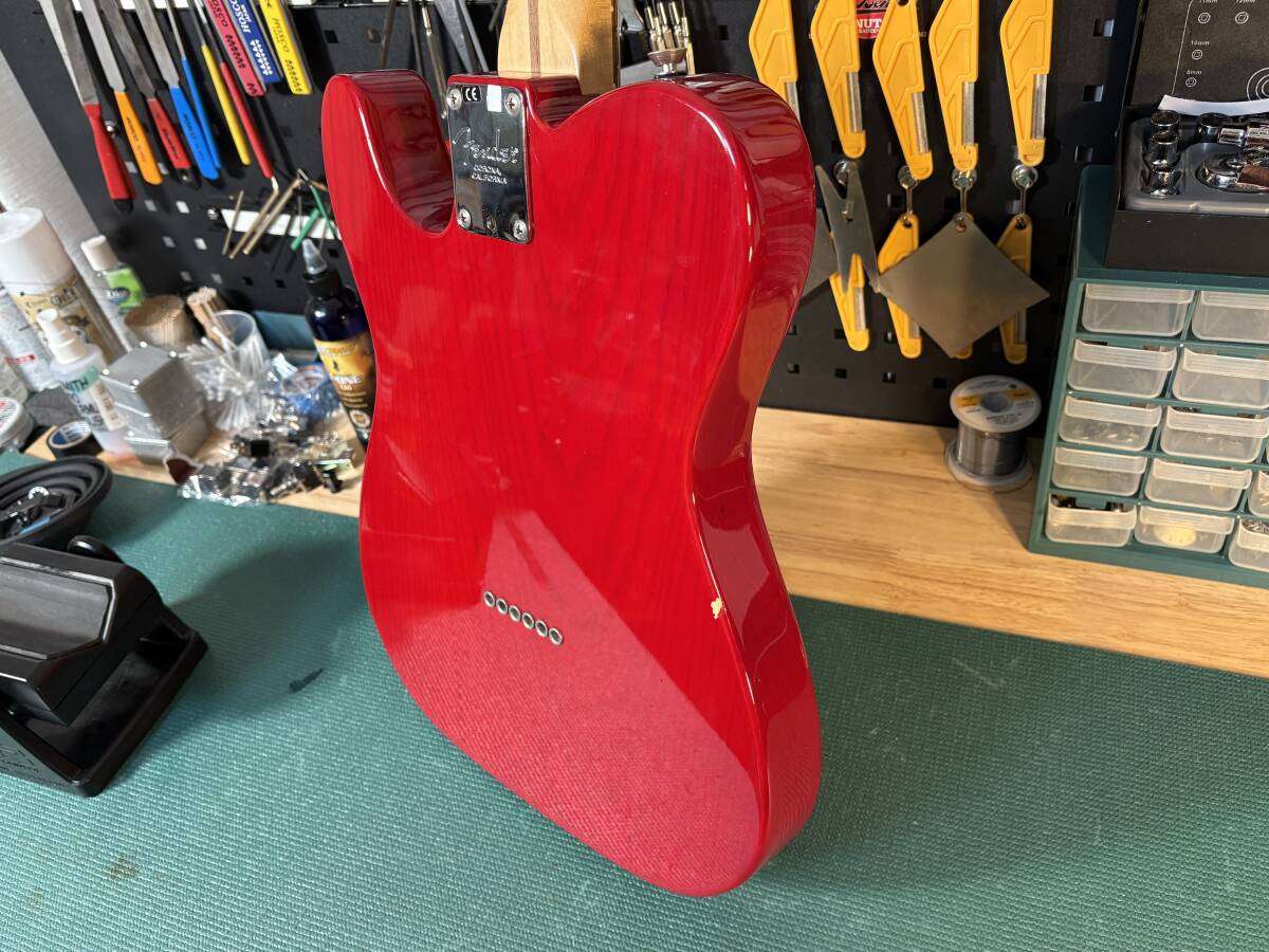 MOD アッシュボディ Fender American Professional Telecaster テレキャスター Crimson Red Transparent 