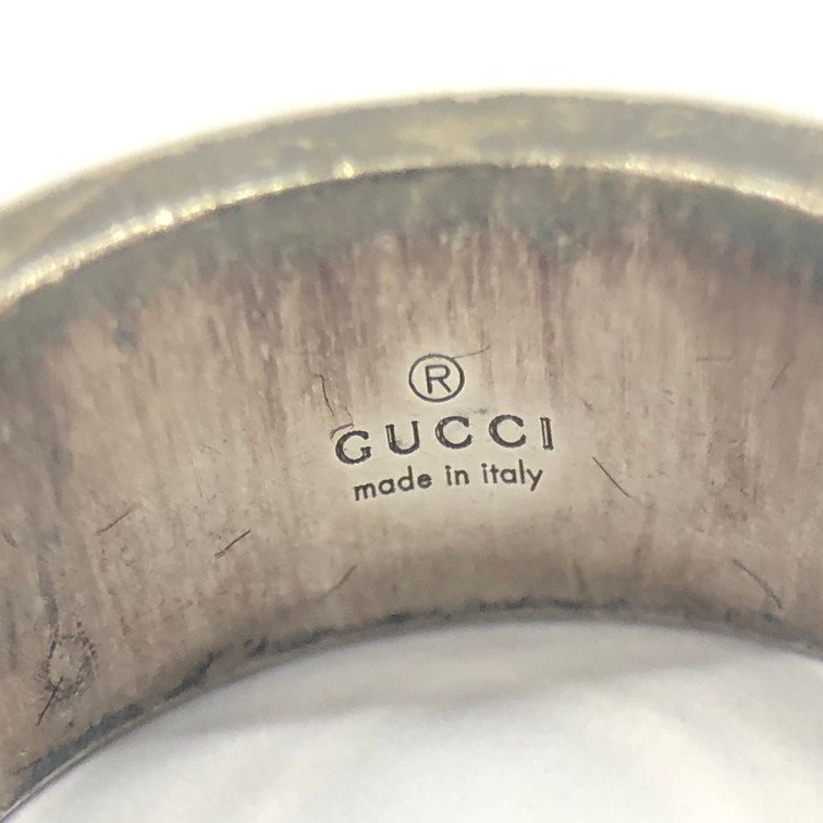 GUCCI　グッチ　SV925　ブランデッドG　リング　14　総重量7.8g　保管袋付き【DFAW3073】