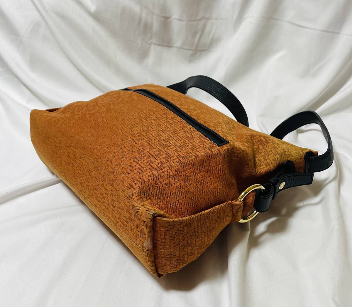 LOEWE ロエベ ワンショルダーバッグ オレンジ ジャガード　內側アナグラム模様　