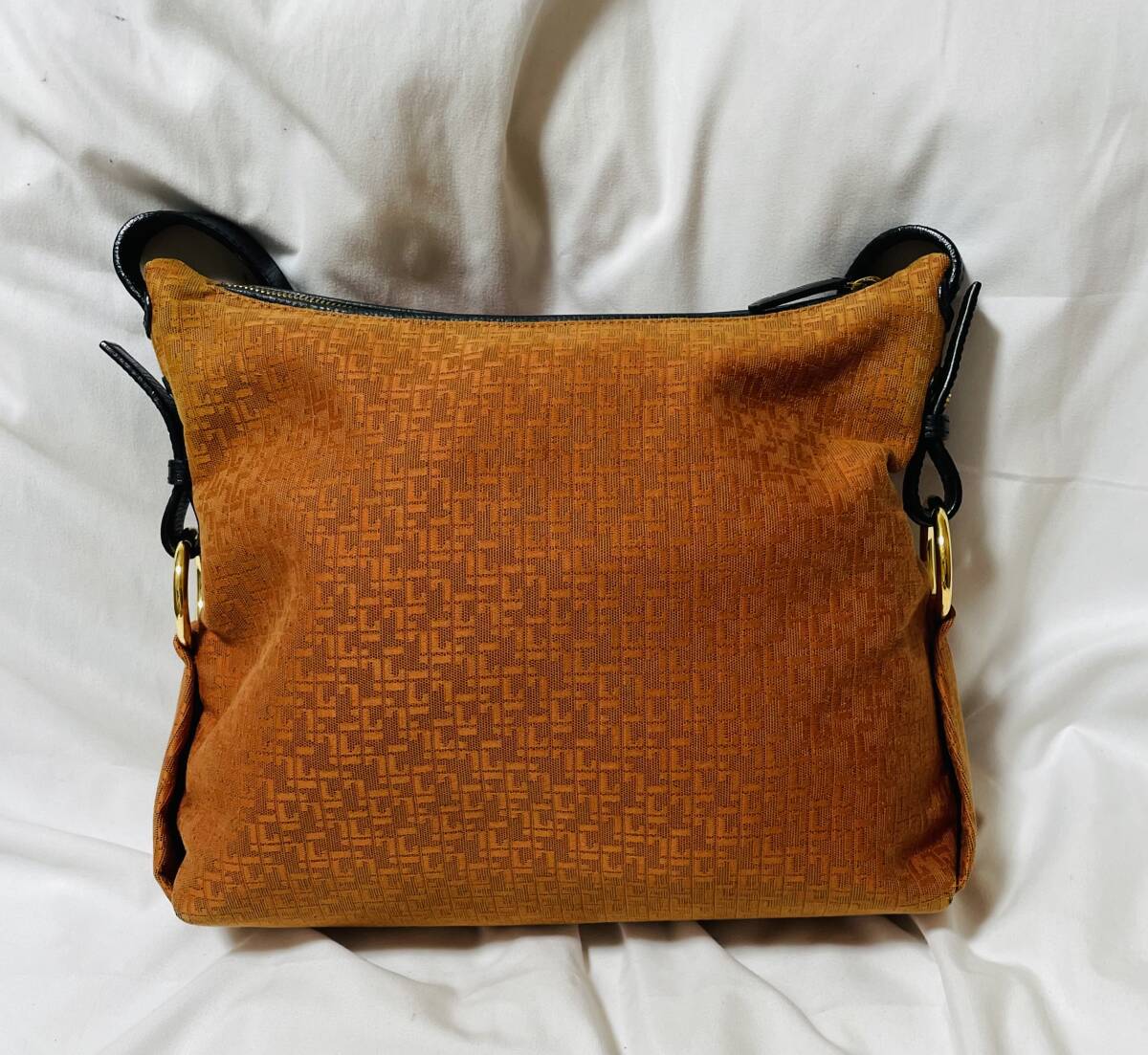 LOEWE ロエベ ワンショルダーバッグ オレンジ ジャガード　內側アナグラム模様　