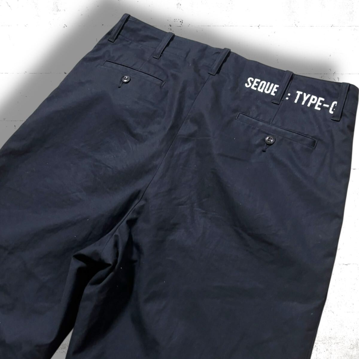 SEQUEL TYPE-C タック　コットン　パンツ　センタープレス　スラックス SEQUEL TYPE-C タック コットン パンツ センタープレス