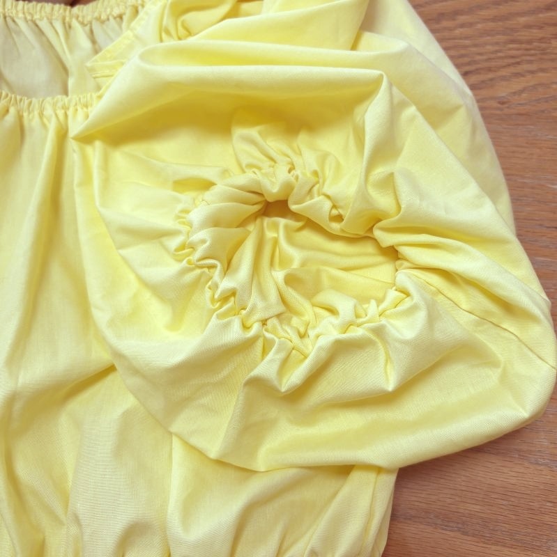 clear　2way　半袖ブラウス　肩フリル　ウエストシャーリング　イエロー_画像8