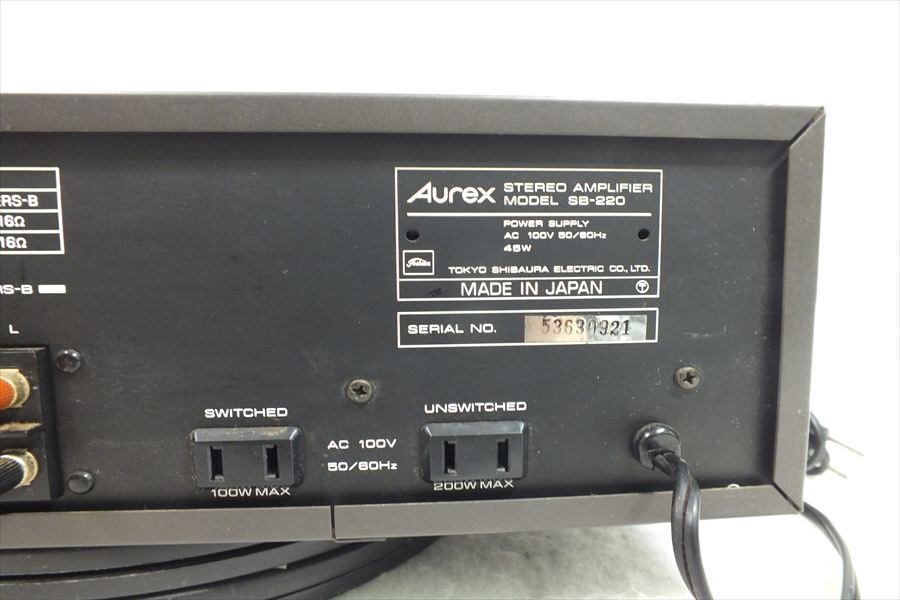 □ Aurex オーレックス SB-220 アンプ 現(xiàn)狀品 中古 250606A4602