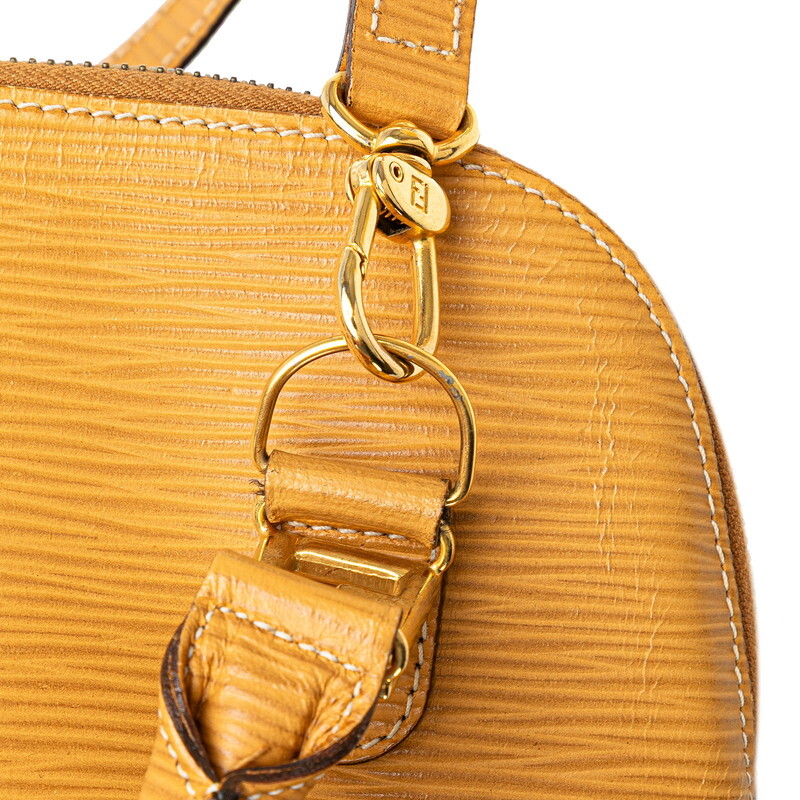 フェンディ FFロゴ ハンドバッグ ショルダーバッグ 2WAY ベージュ マスタード レザー レディース FENDI 【中古】
