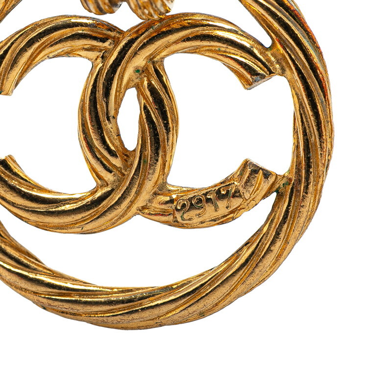 シャネル ヴィンテージ ココマーク ラウンド サークル イヤリング ゴールド メッキ レディース CHANEL 【中古】