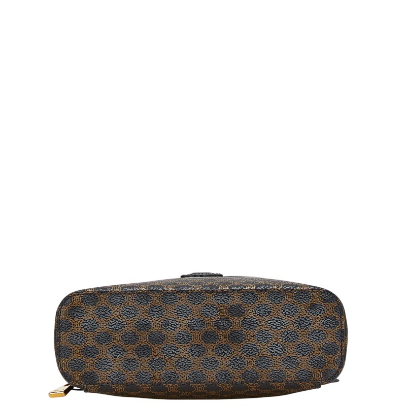 セリーヌ マカダム バニティバッグ ブラック ブラウン PVC レザー レディース CELINE 【中古】