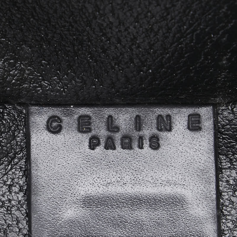 セリーヌ マカダム バニティバッグ ブラック ブラウン PVC レザー レディース CELINE 【中古】