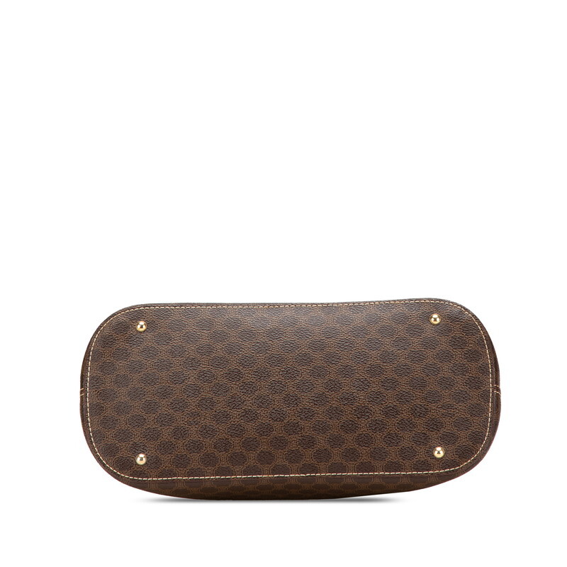 セリーヌ マカダム ハンドバッグ ブラウン PVC レザー レディース CELINE 【中古】