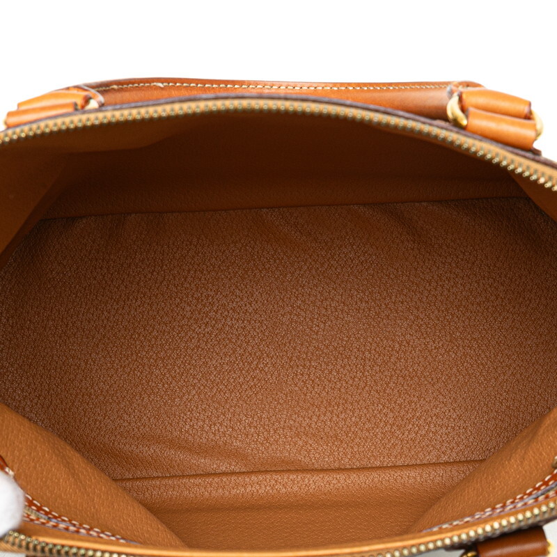 セリーヌ マカダム ハンドバッグ ブラウン PVC レザー レディース CELINE 【中古】