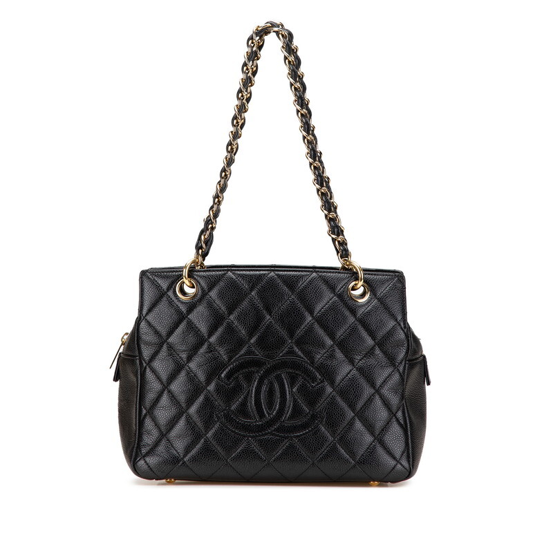 シャネル マトラッセ ココマーク チェーン ハンドバッグ ワンショルダーバッグ ブラック キャビアスキン レディース CHANEL 【中古】