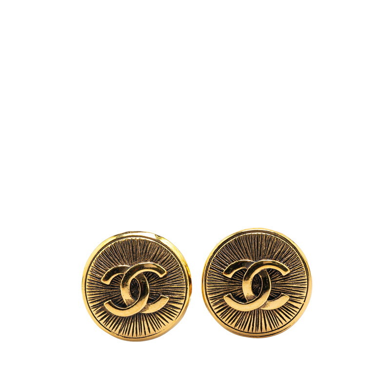 シャネル ココマーク ラウンド イヤリング ゴールド メッキ レディース CHANEL 【中古】