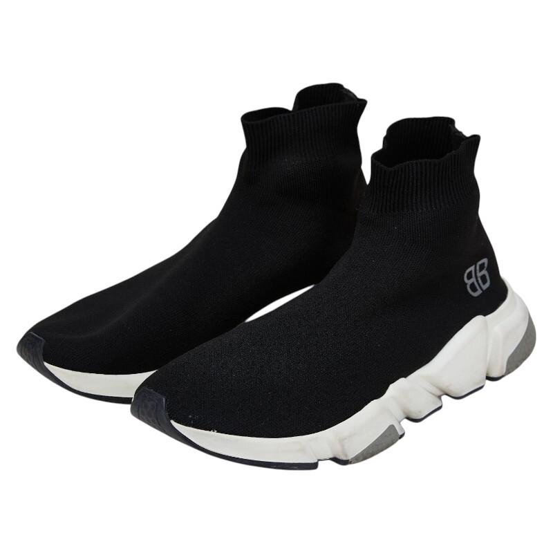 バレンシアガ スピードトレーナー スニーカー サイズ：40 ブラック ホワイト ラバー ファブリック メンズ BALENCIAGA 【中古】