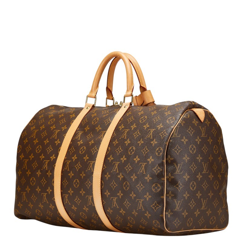 ルイ ヴィトン モノグラム キーポル50 ボストンバッグ M41426 ブラウン PVC レザー レディース LOUIS VUITTON 【中古】