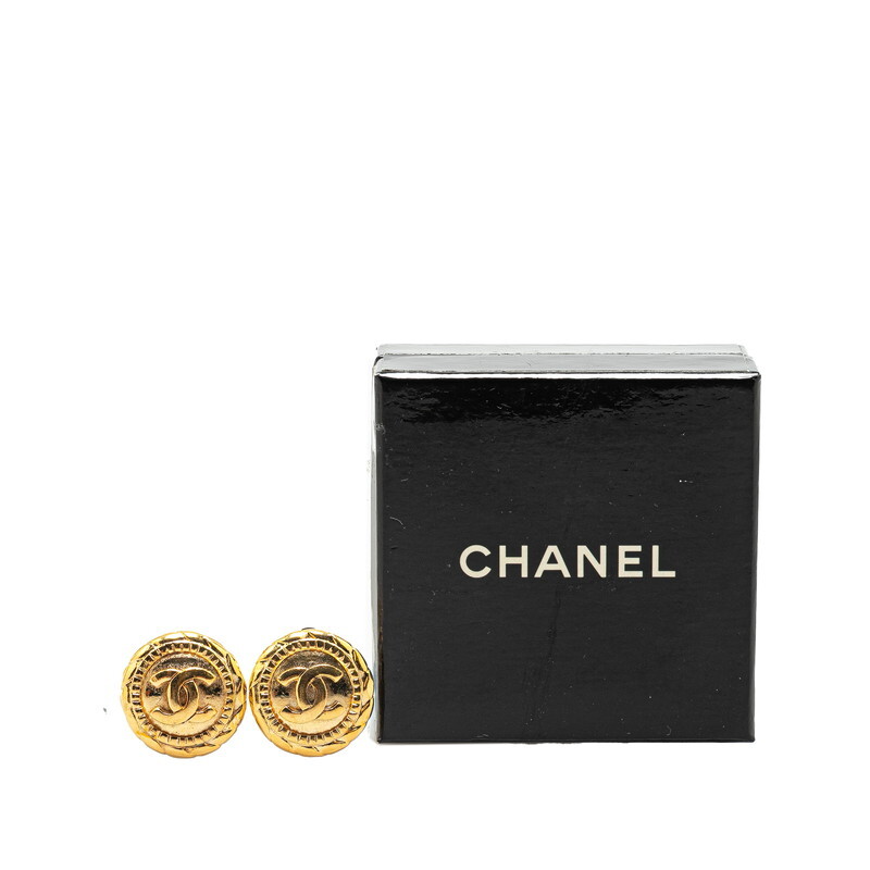 シャネル ココマーク ラウンド イヤリング ゴールド メッキ レディース CHANEL 【中古】