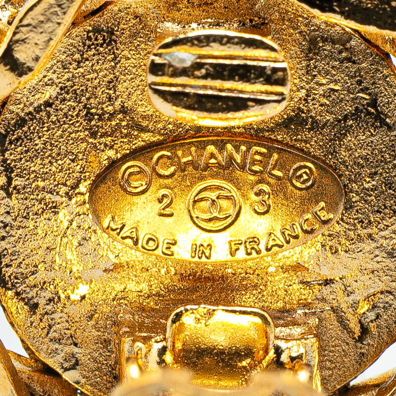 シャネル ヴィンテージ ココマーク ラインストーン イヤリング ゴールド メッキ レディース CHANEL 【中古】