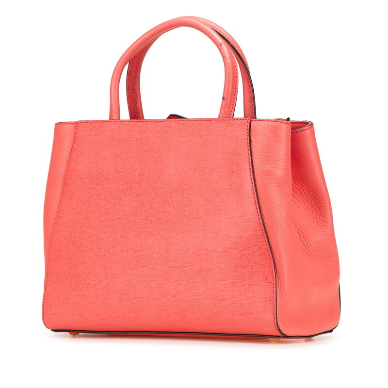 フェンディ プチトゥージュール ハンドバック ショルダーバッグ 2WAY 8BH253 オレンジ ピンク レザー レディース FENDI 【中古】
