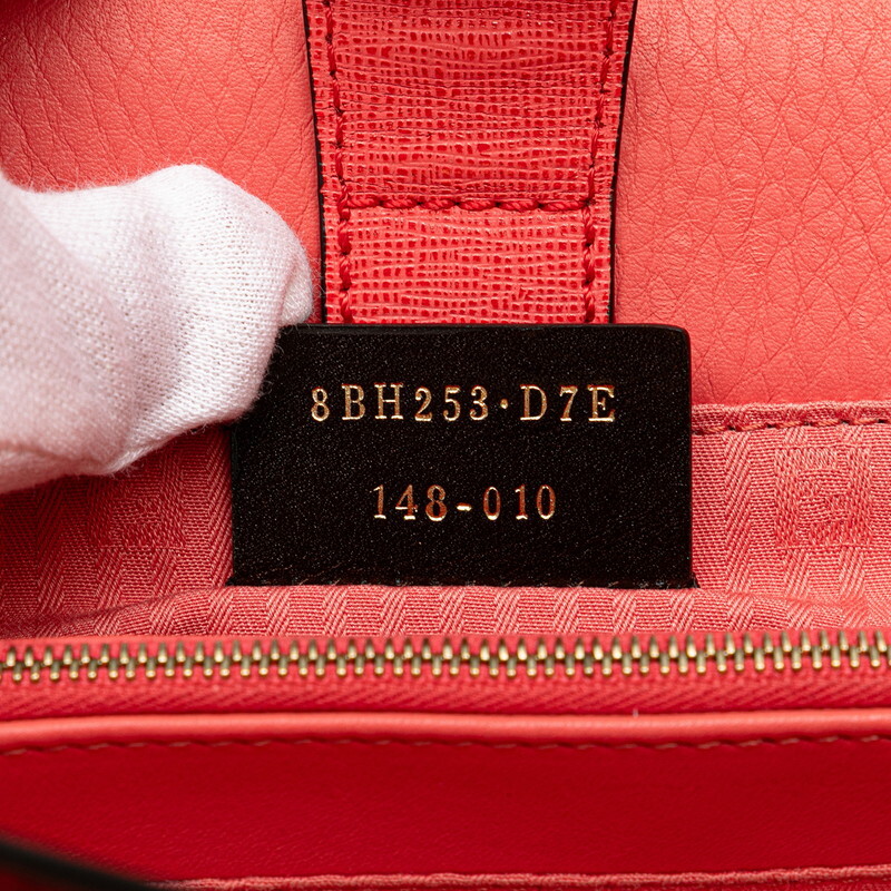 フェンディ プチトゥージュール ハンドバック ショルダーバッグ 2WAY 8BH253 オレンジ ピンク レザー レディース FENDI 【中古】