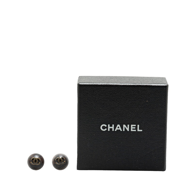 シャネル ヴィンテージ ココマーク ピアス シルバー ブラック メタル レディース CHANEL 【中古】