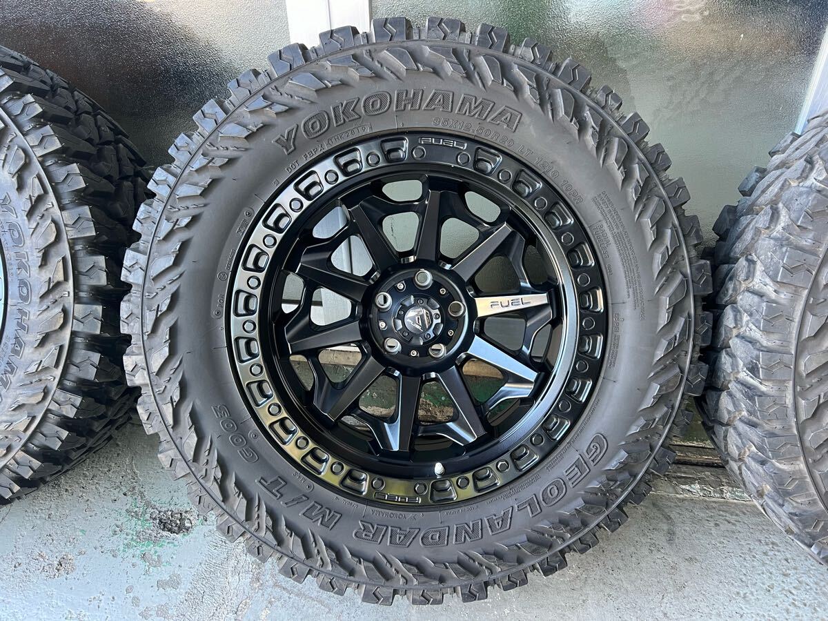 FUEL COVERT 20インチ ブラック 5本セット PCD127 5穴 9J＋1 オフロードタイヤ 35x12.50R20 ヨコハマ ジオランダー M/T JLラングラー 