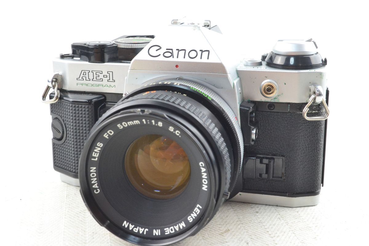★実用美品★CANON キヤノン AE-1 PROGRAM ボディ 鳴きあり FD 50mm F1.8 S.C.★?18182