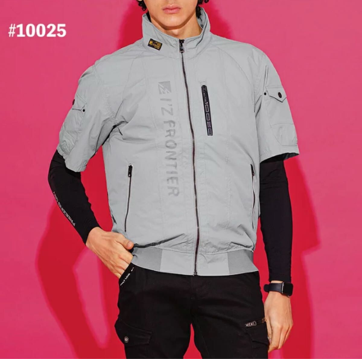 送料無料＆税込価格！アイズフロンティア 空調服 半袖 作業服 作業着 新品 限定 シルバー Mサイズ