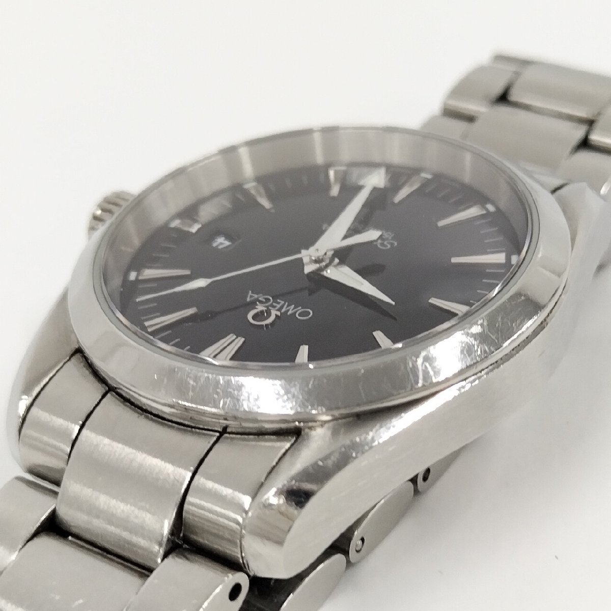 ●オメガ OMEGA シーマスター アクアテラ 腕時(shí)計(jì) ブラック文字盤 クォーツ AquaTerra 中古[ne]F05S329